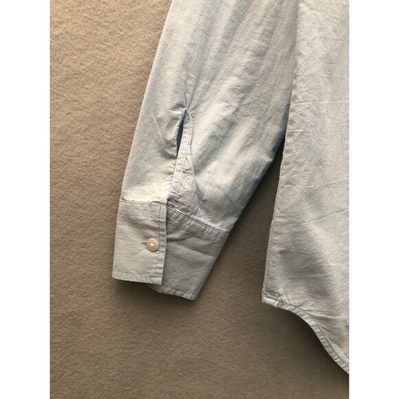 Athleta Women's Medium Button Up Shirt Blue - Picture 6 of 8